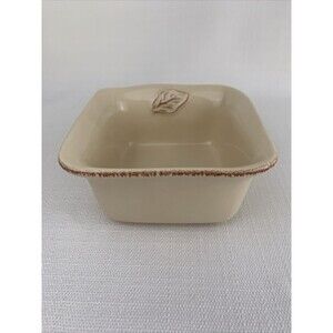Tastefully Simple Host Collection 4-3/4" Beige Square Bowl Dish Dip Condiment